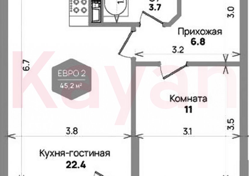 Продажа 2-комн. квартиры, 43.9 кв.м фото 0