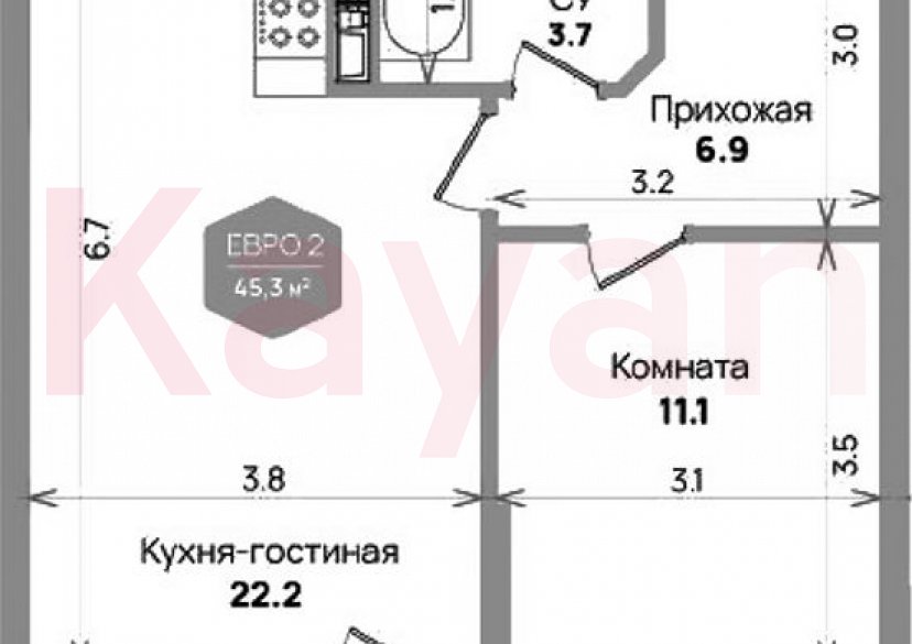 Продажа 2-комн. квартиры, 44 кв.м фото 0