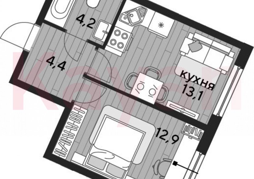 Продажа 1-комн. квартиры, 34.6 кв.м фото 0