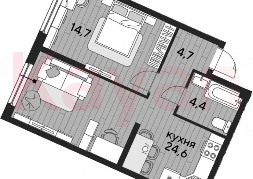 Продажа 1-комн. квартиры, 48.4 кв.м фото 0