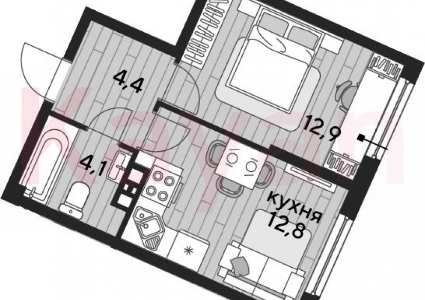 Продажа 1-комн. квартиры, 34.2 кв.м фото 0