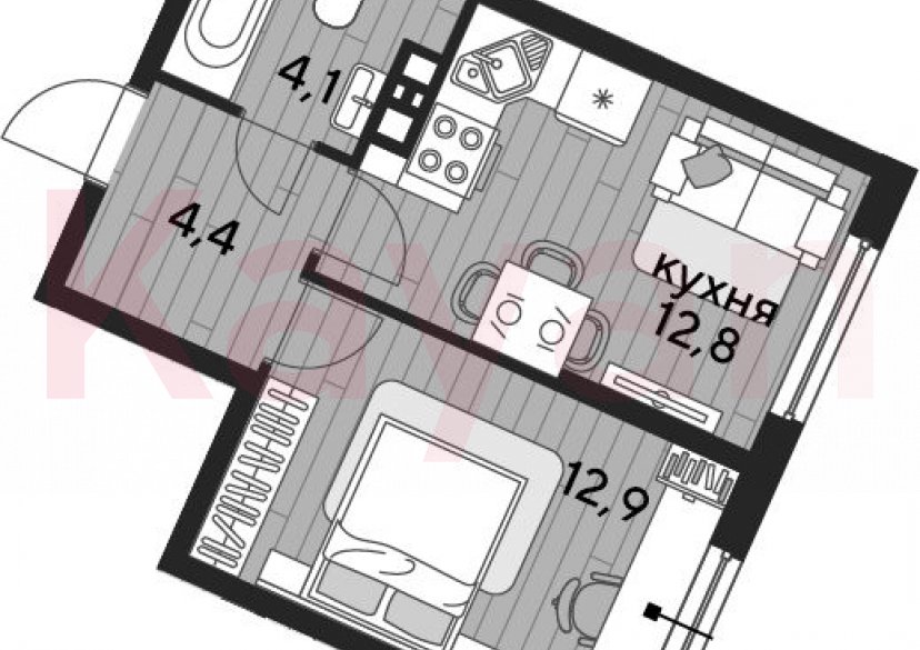 Продажа 1-комн. квартиры, 34.2 кв.м фото 0