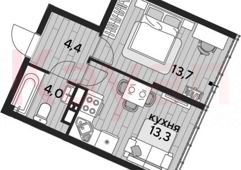 Продажа 1-комн. квартиры, 35.4 кв.м фото 0