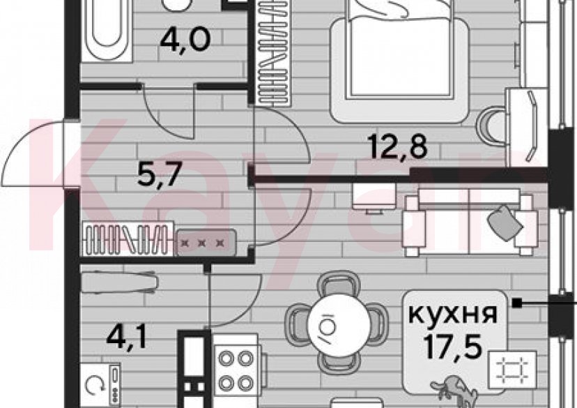 Продажа 1-комн. квартиры, 44.1 кв.м фото 0