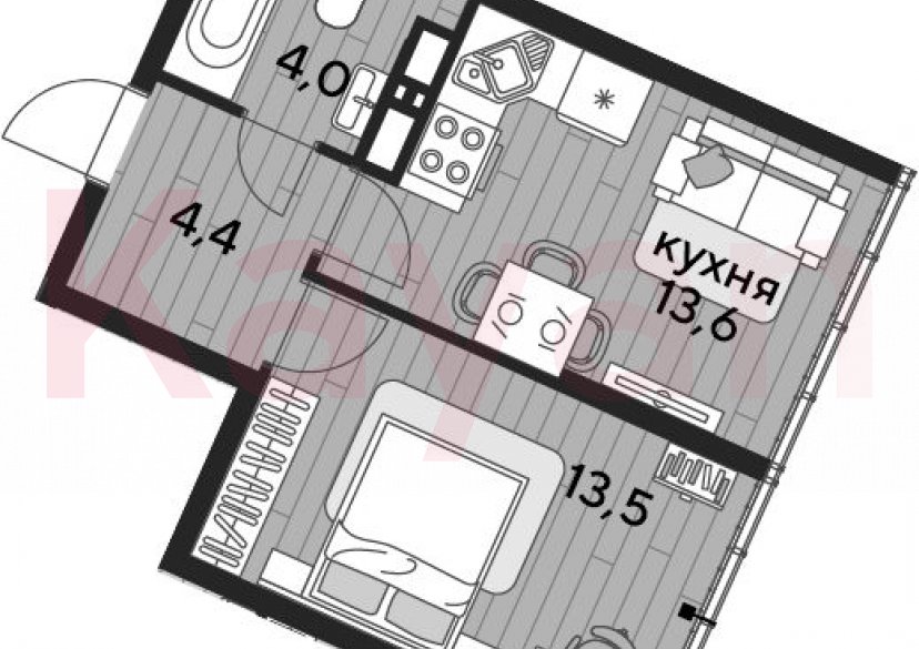 Продажа 1-комн. квартиры, 35.5 кв.м фото 0