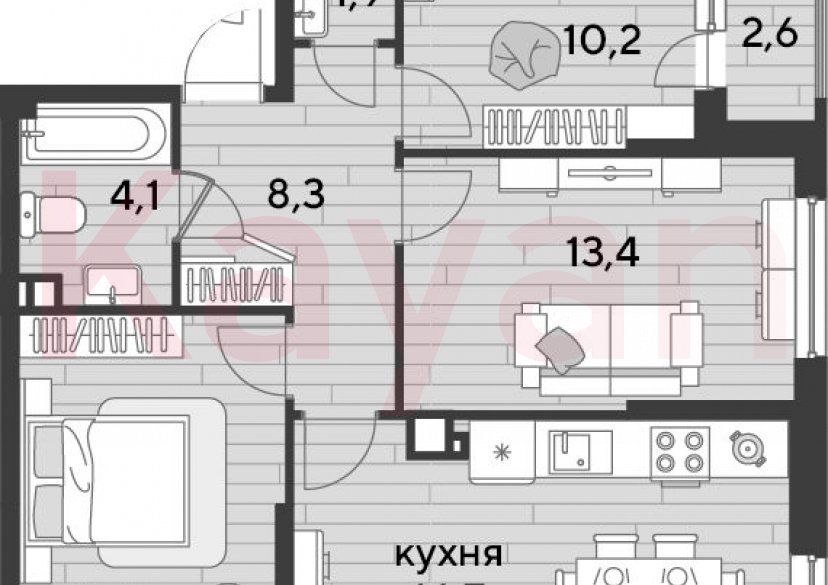 Продажа 3-комн. квартиры, 67.4 кв.м фото 0