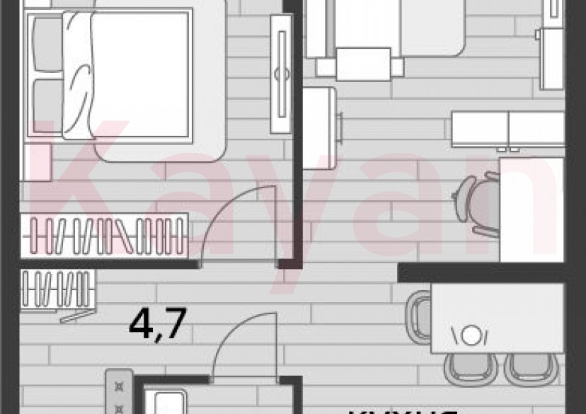 Продажа 1-комн. квартиры, 47.9 кв.м фото 0