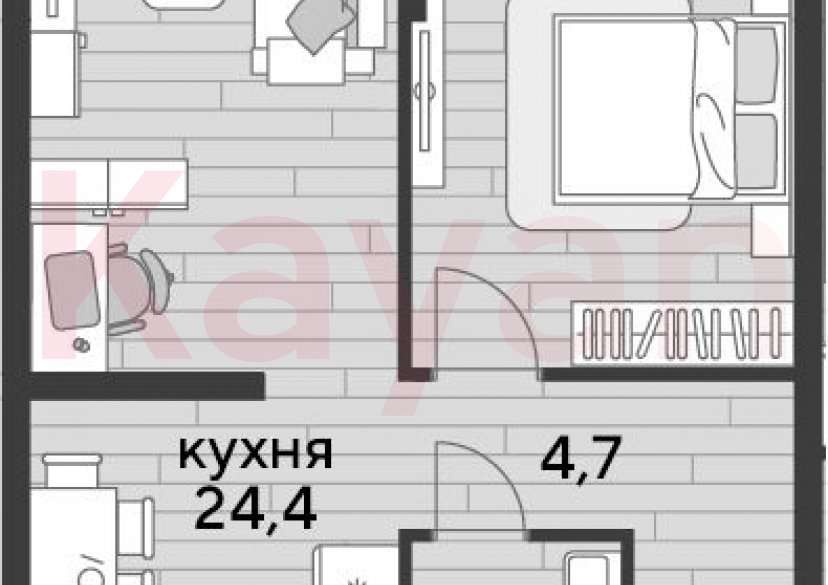 Продажа 1-комн. квартиры, 47.9 кв.м фото 0