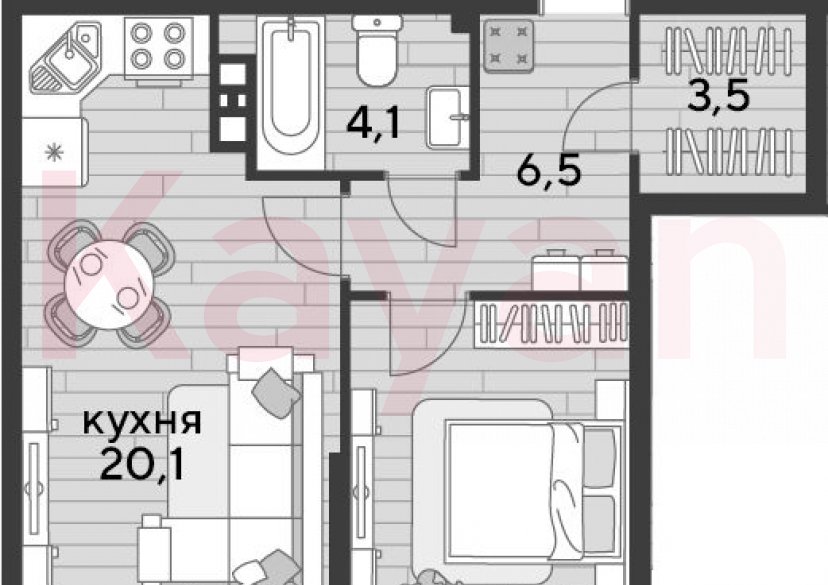 Продажа 1-комн. квартиры, 45 кв.м фото 0