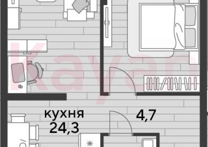 Продажа 1-комн. квартиры, 47.7 кв.м фото 0