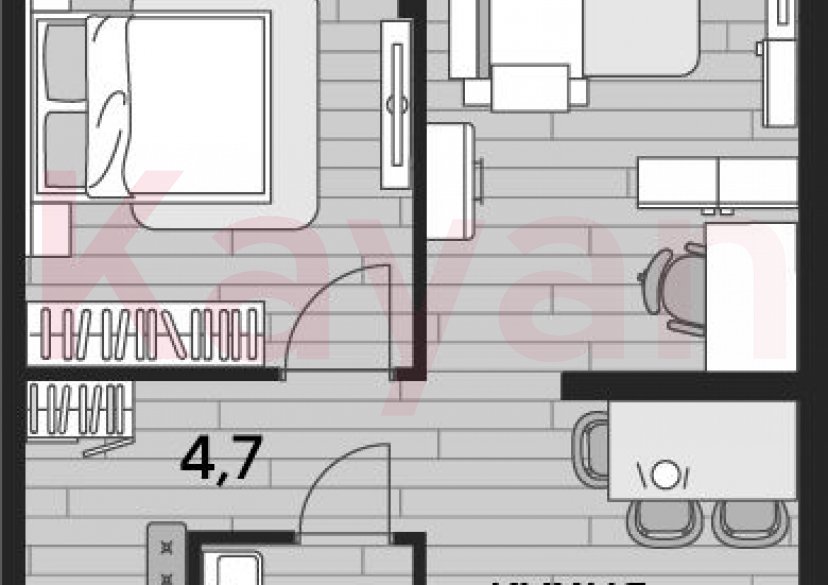 Продажа 1-комн. квартиры, 48.9 кв.м фото 0