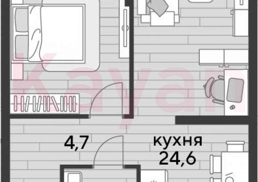 Продажа 1-комн. квартиры, 48.4 кв.м фото 0