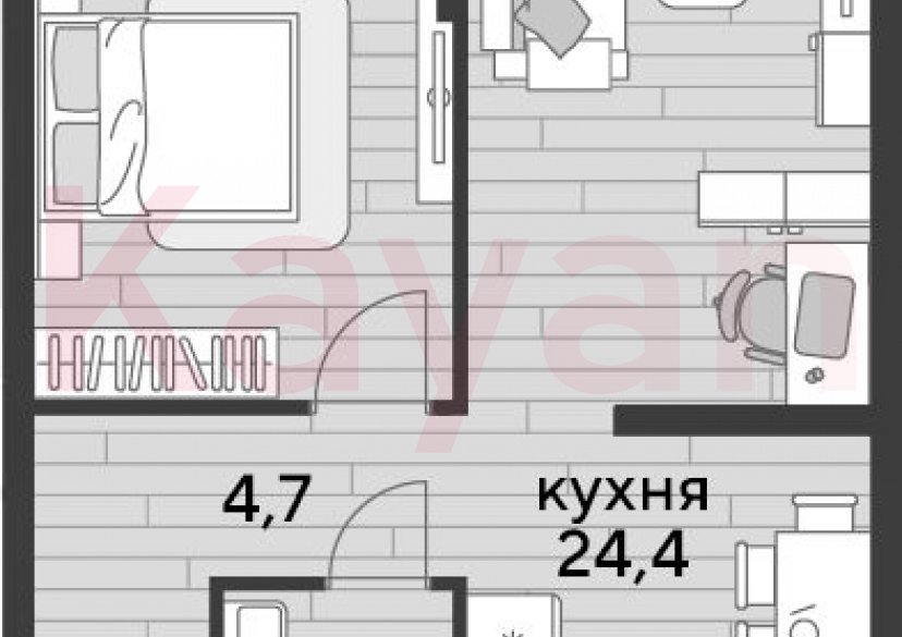 Продажа 1-комн. квартиры, 47.9 кв.м фото 0