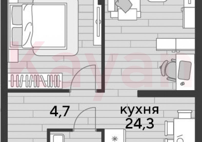 Продажа 1-комн. квартиры, 47.7 кв.м фото 0