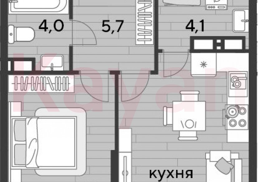 Продажа 1-комн. квартиры, 44.1 кв.м фото 0