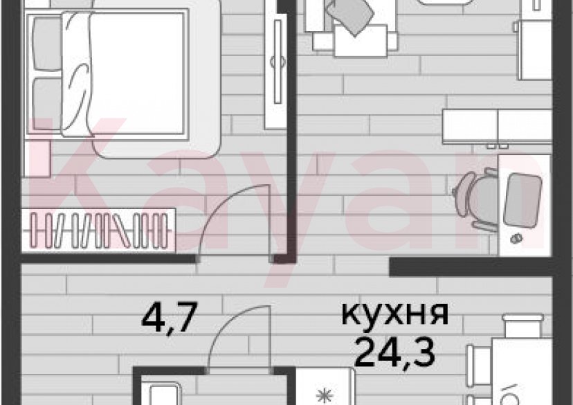 Продажа 1-комн. квартиры, 47.7 кв.м фото 0