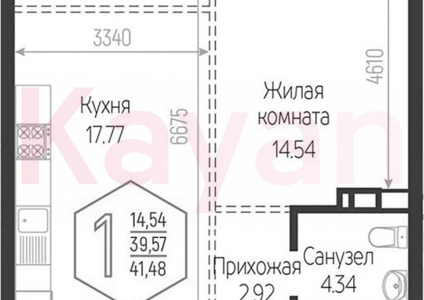 Продажа 2-комн. квартиры, 39.57 кв.м фото 0