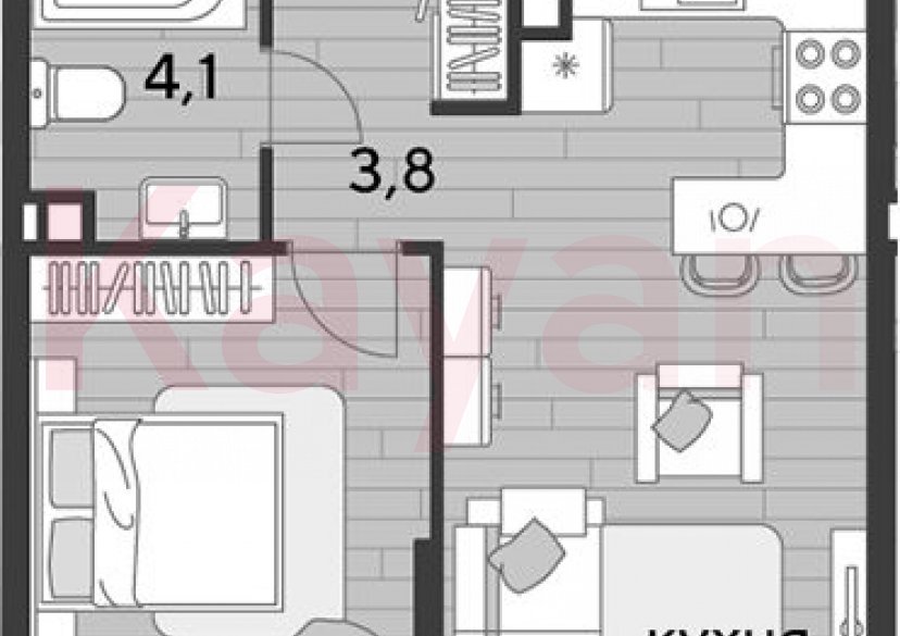 Продажа 1-комн. квартиры, 41.6 кв.м фото 0