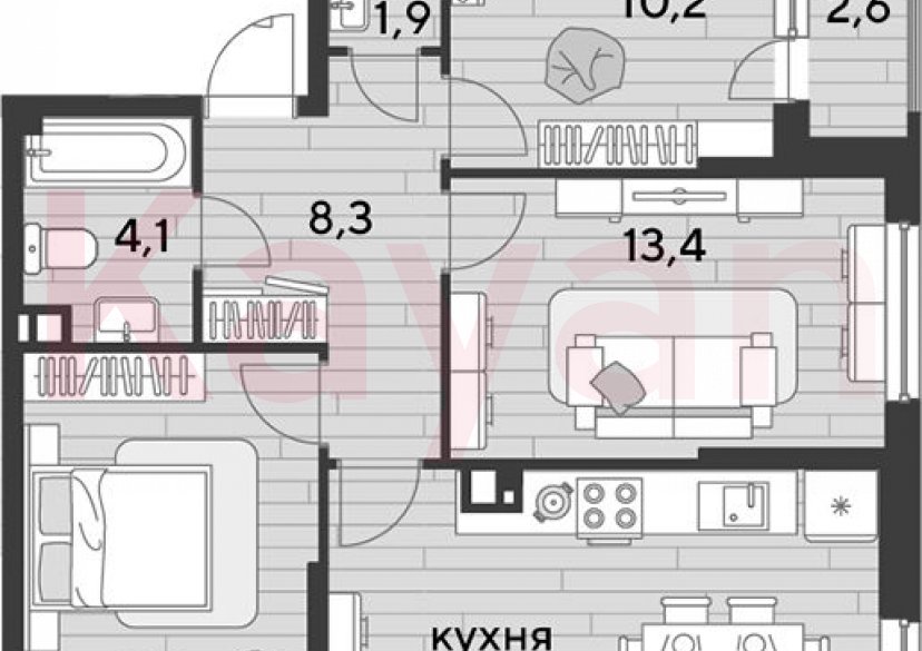 Продажа 3-комн. квартиры, 67.4 кв.м фото 0