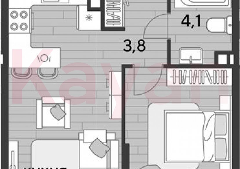 Продажа 1-комн. квартиры, 41.6 кв.м фото 0