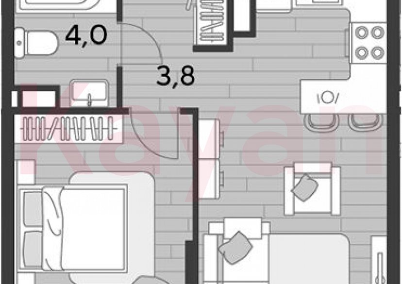 Продажа 2-комн. квартиры, 41.4 кв.м фото 0