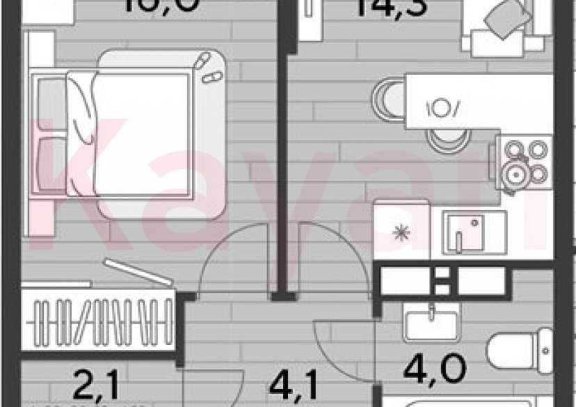 Продажа 1-комн. квартиры, 40.5 кв.м фото 0