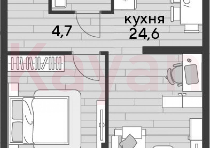 Продажа 1-комн. квартиры, 48.4 кв.м фото 0