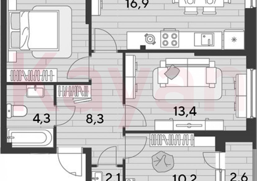 Продажа 3-комн. квартиры, 68 кв.м фото 0