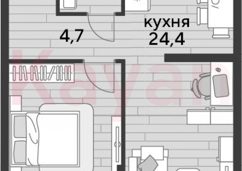 Продажа 1-комн. квартиры, 47.9 кв.м фото 0