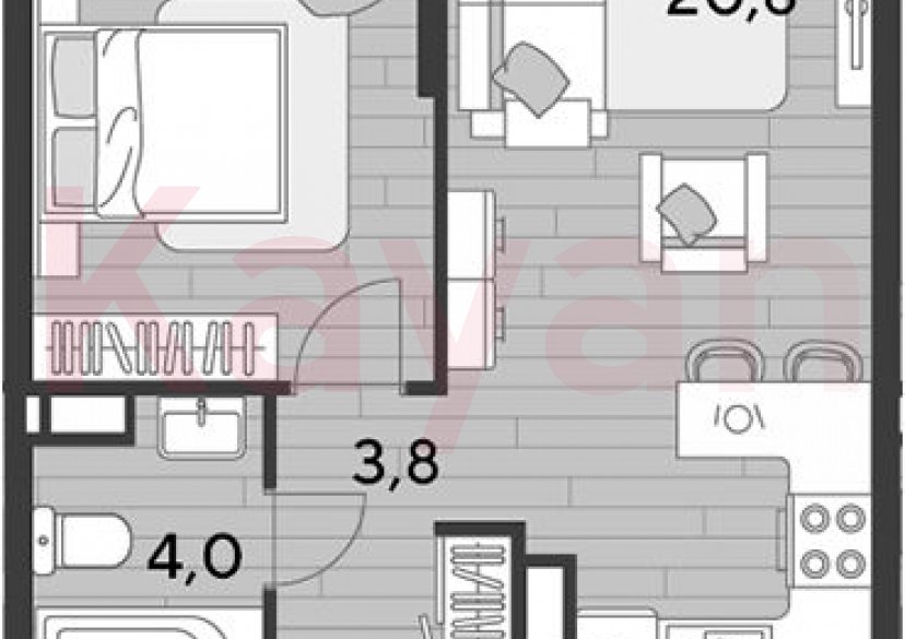 Продажа 1-комн. квартиры, 41.4 кв.м фото 0