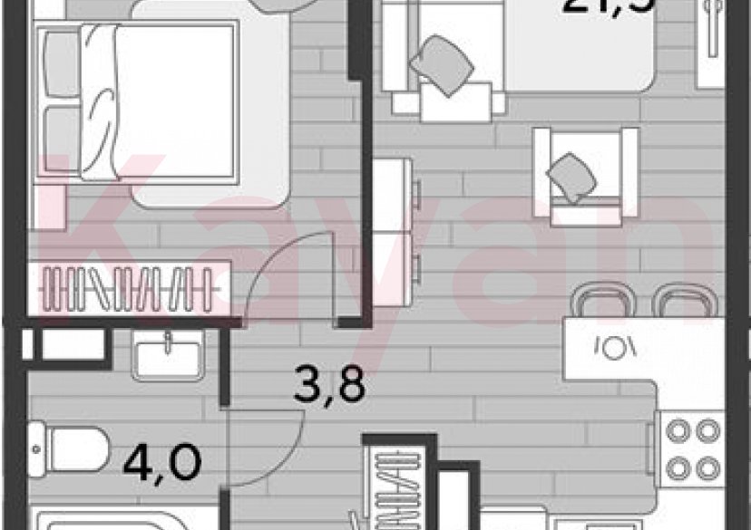 Продажа 1-комн. квартиры, 42.7 кв.м фото 0