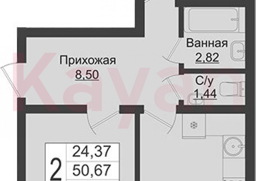 Продажа 2-комн. квартиры, 50.67 кв.м фото 0