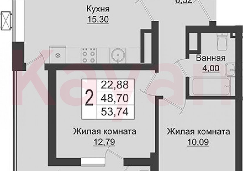 Продажа 3-комн. квартиры, 48.7 кв.м фото 0