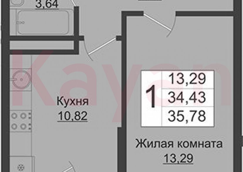 Продажа 1-комн. квартиры, 34.43 кв.м фото 0