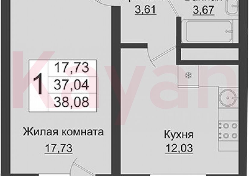 Продажа 1-комн. квартиры, 37.04 кв.м фото 0