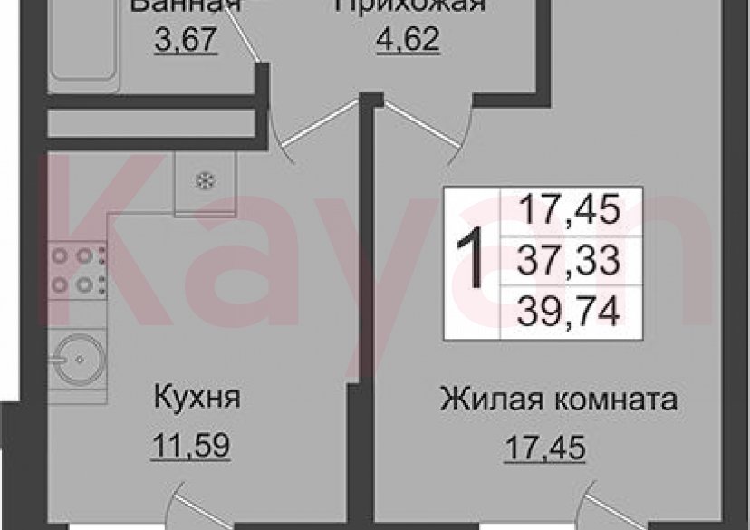 Продажа 1-комн. квартиры, 37.33 кв.м фото 0