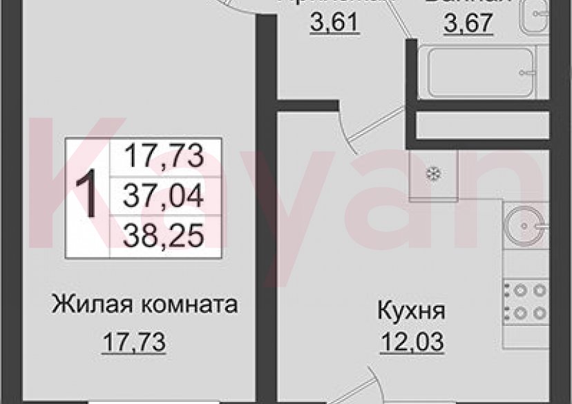 Продажа 1-комн. квартиры, 37.04 кв.м фото 0