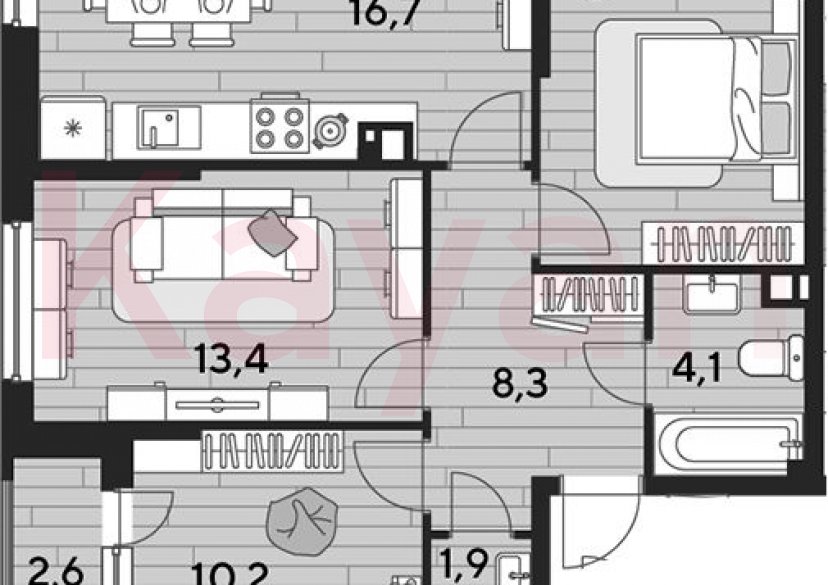 Продажа 3-комн. квартиры, 67.4 кв.м фото 0