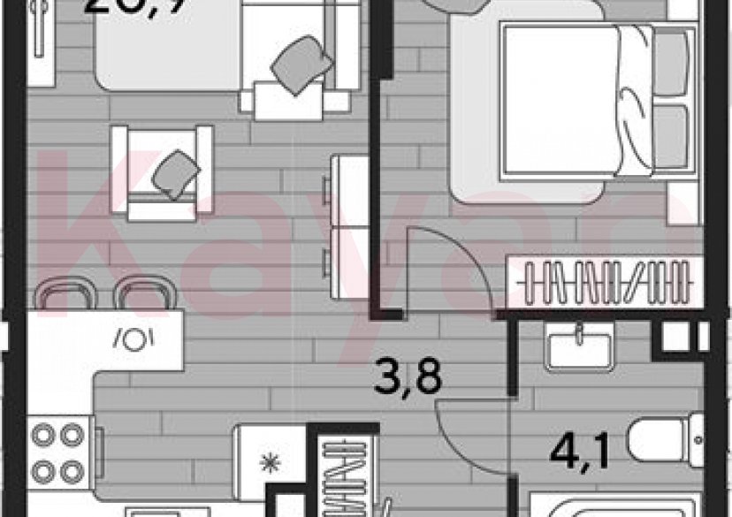 Продажа 1-комн. квартиры, 41.6 кв.м фото 0