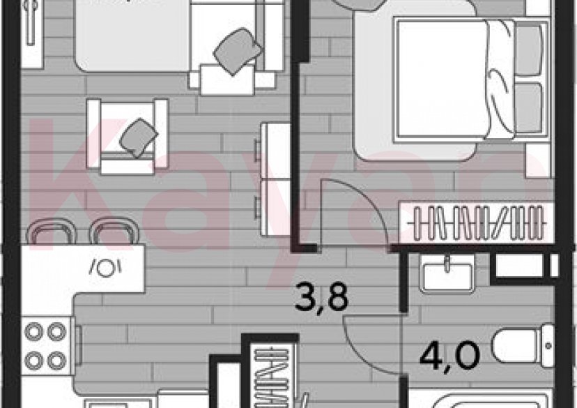 Продажа 1-комн. квартиры, 41.4 кв.м фото 0