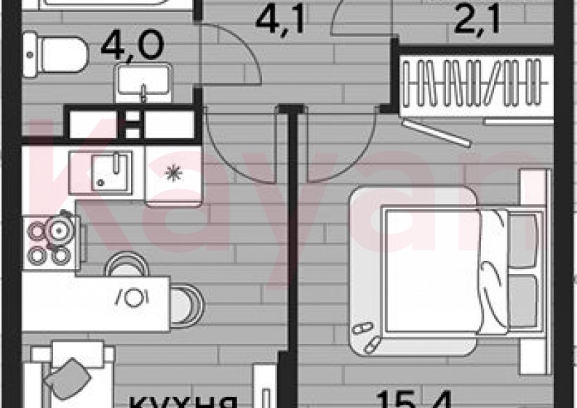 Продажа 1-комн. квартиры, 39.3 кв.м фото 0