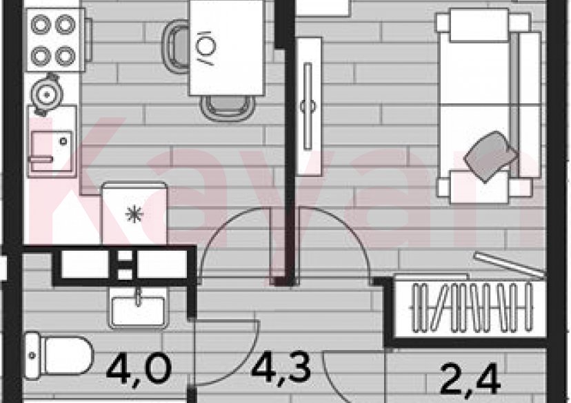 Продажа 1-комн. квартиры, 38.5 кв.м фото 0