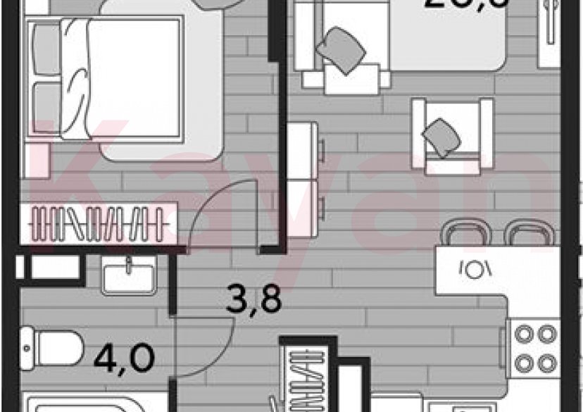 Продажа 1-комн. квартиры, 41.4 кв.м фото 0