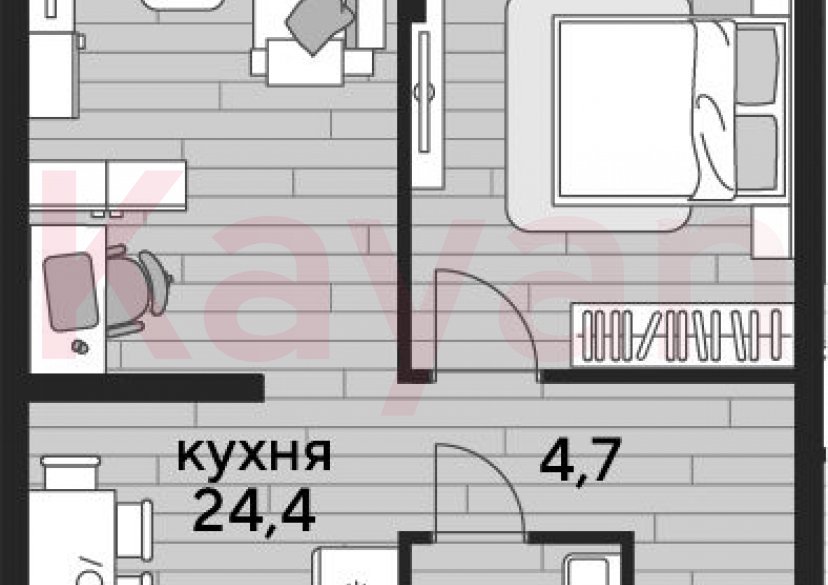 Продажа 1-комн. квартиры, 47.9 кв.м фото 0