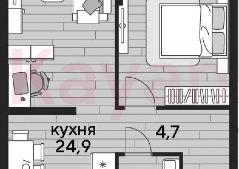 Продажа 1-комн. квартиры, 48.9 кв.м фото 0