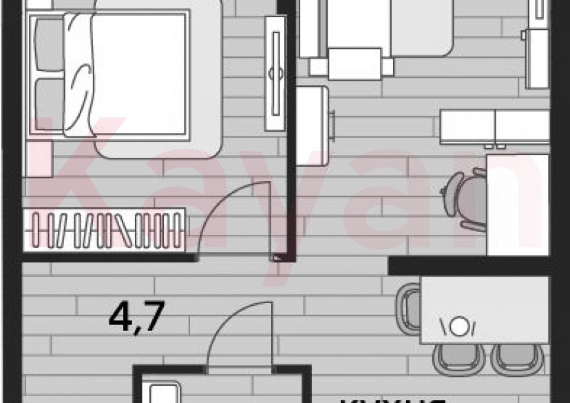 Продажа 1-комн. квартиры, 48.4 кв.м фото 0