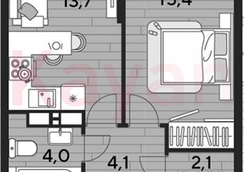 Продажа 1-комн. квартиры, 39.3 кв.м фото 0