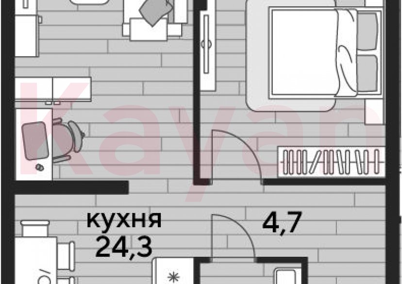 Продажа 1-комн. квартиры, 47.7 кв.м фото 0