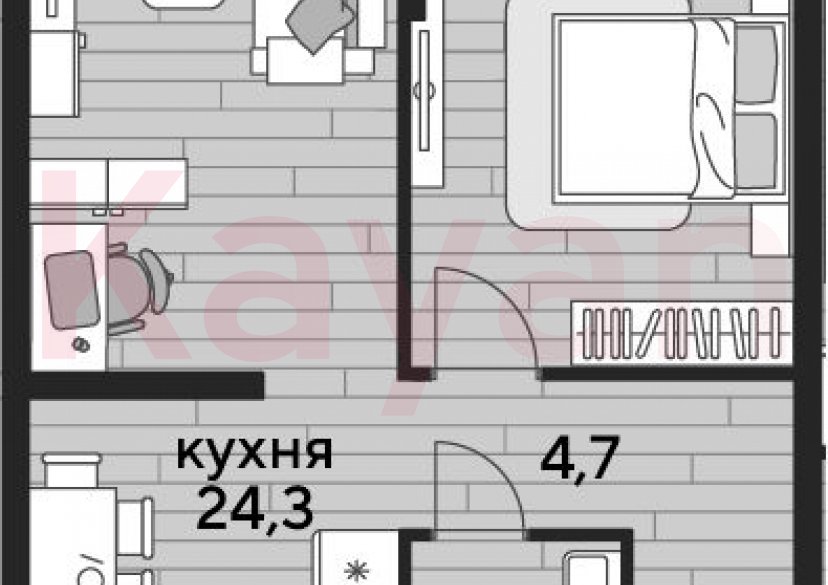 Продажа 1-комн. квартиры, 47.7 кв.м фото 0