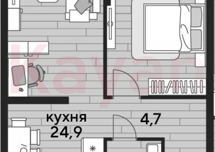 Продажа 1-комн. квартиры, 48.9 кв.м фото 0